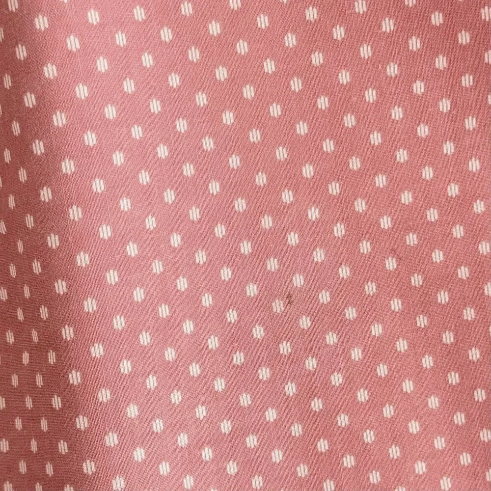 Vtg Cranston Handmade Cottagecore Peach Calico Tablecloth Farmhouse Small Print